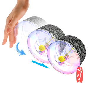 [과학쌤이오] 고무줄 탄성 되돌아오는 LED 모노 휠