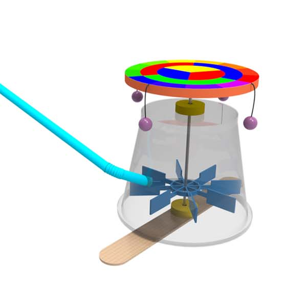 [과학쌤이오] 색 혼합 관찰 풍력 회전판 키트 5인용