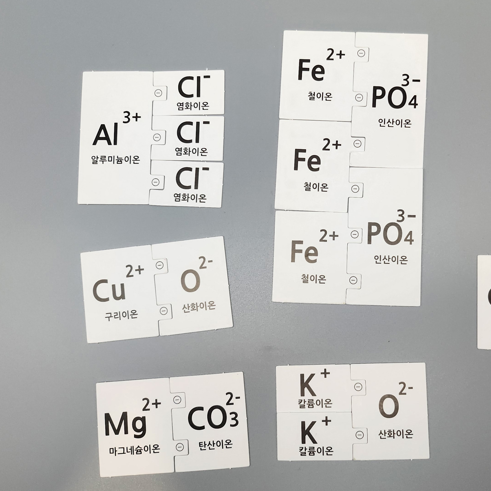 [과학쌤이오] 양이온 음이온 학습키트 3장 한 세트