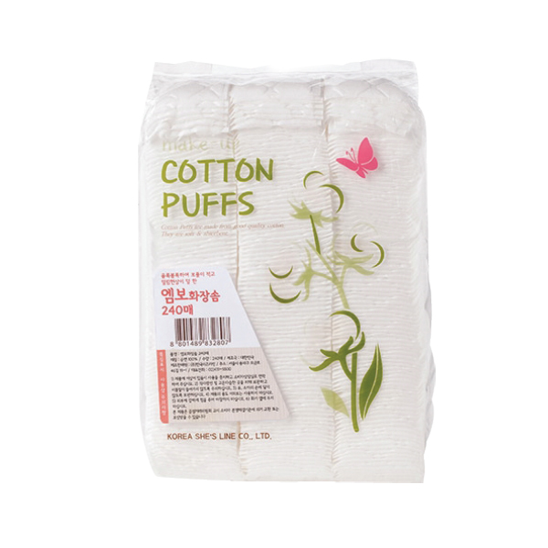 [쌤이오] 올록볼록 COTTON PUFFS 화장솜 240매 X  4EA